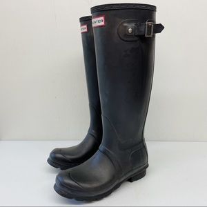 Hunter Original Tall Rain Boots Black Women’s Sz 6